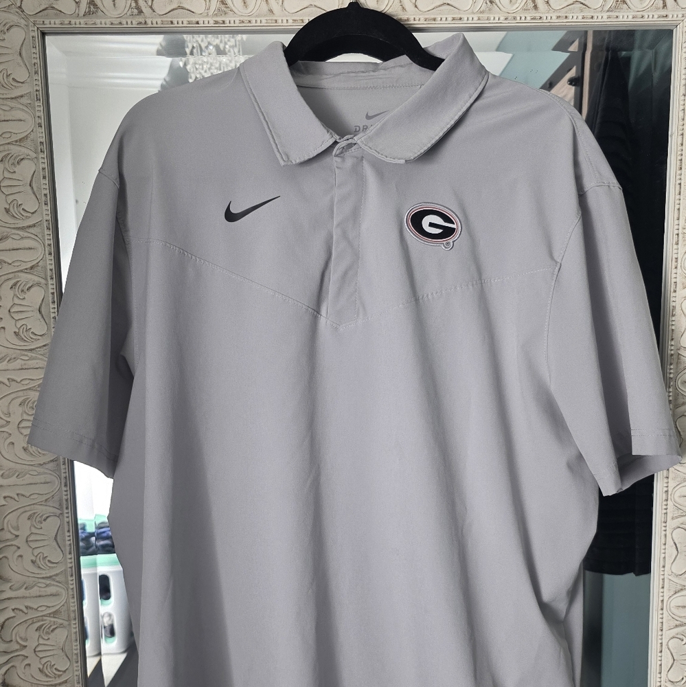 Nike Georgia Bulldogs Official "On Field" Coaches Polo - Light Grey